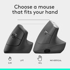 Ratón inalámbrico ergonómico vertical Logitech Lift - Grafito | Con...