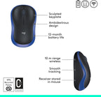 Ratón inalámbrico ambidiestro compacto Logitech M185 - Azul | Ratón...