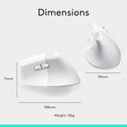 Ratón inalámbrico ergonómico vertical Logitech Lift - Blanco roto |...