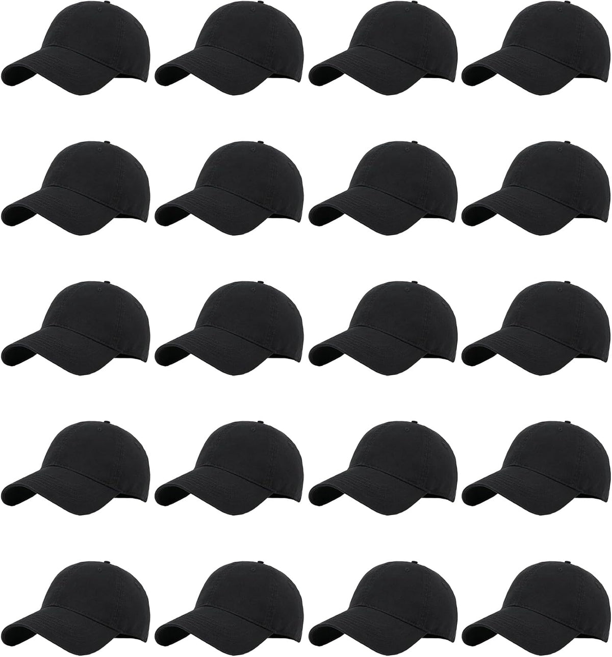 LYDTICK Paquete de 20 gorras de béisbol en blanco, gorras de camion...