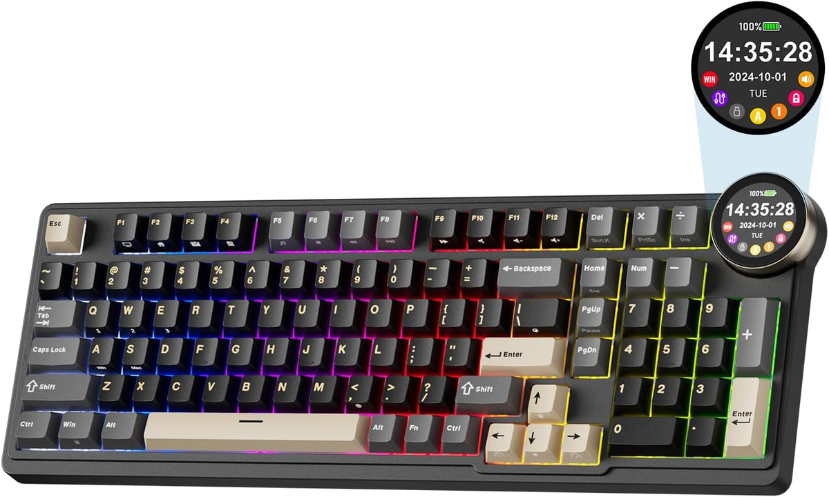 RK ROYAL KLUDGE Teclado mecánico inalámbrico N99, diseño del 96%, c...