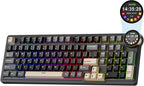 RK ROYAL KLUDGE Teclado mecánico inalámbrico N99 con pantalla y per...