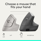 Logitech Ratón inalámbrico ergonómico vertical Lift - Arena | Conéc...
