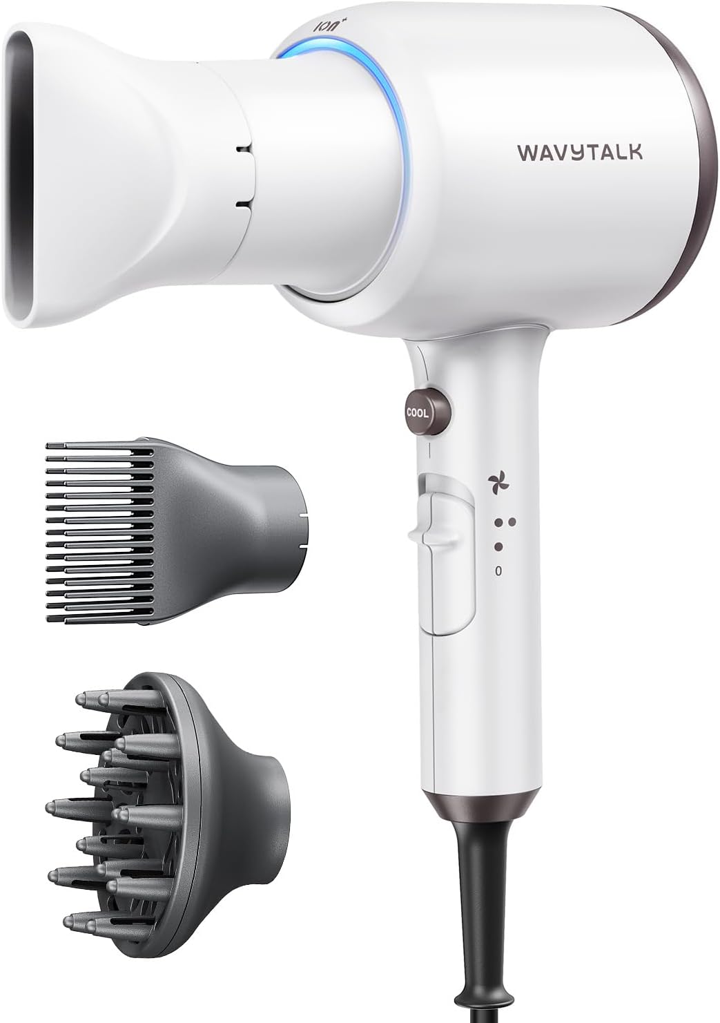 Secador de pelo iónico Wavytalk Blown Away con difusor para cabello...