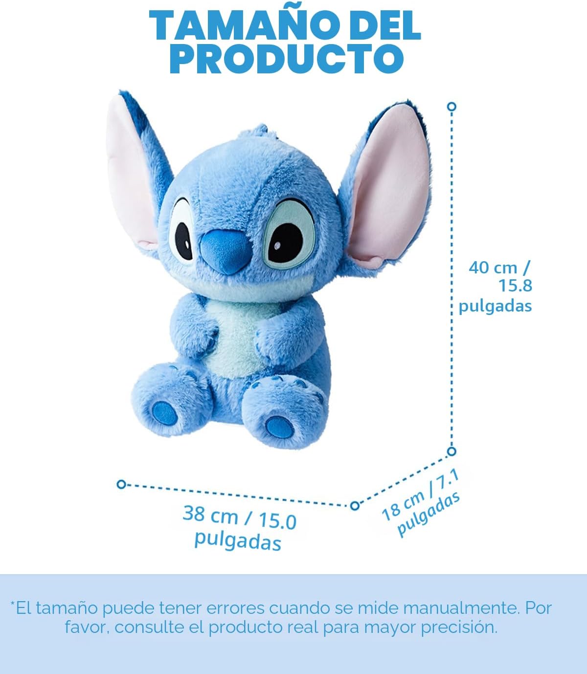 MINISO Disney - Juguetes de peluche de puntada de 15.8 pulgadas, li...