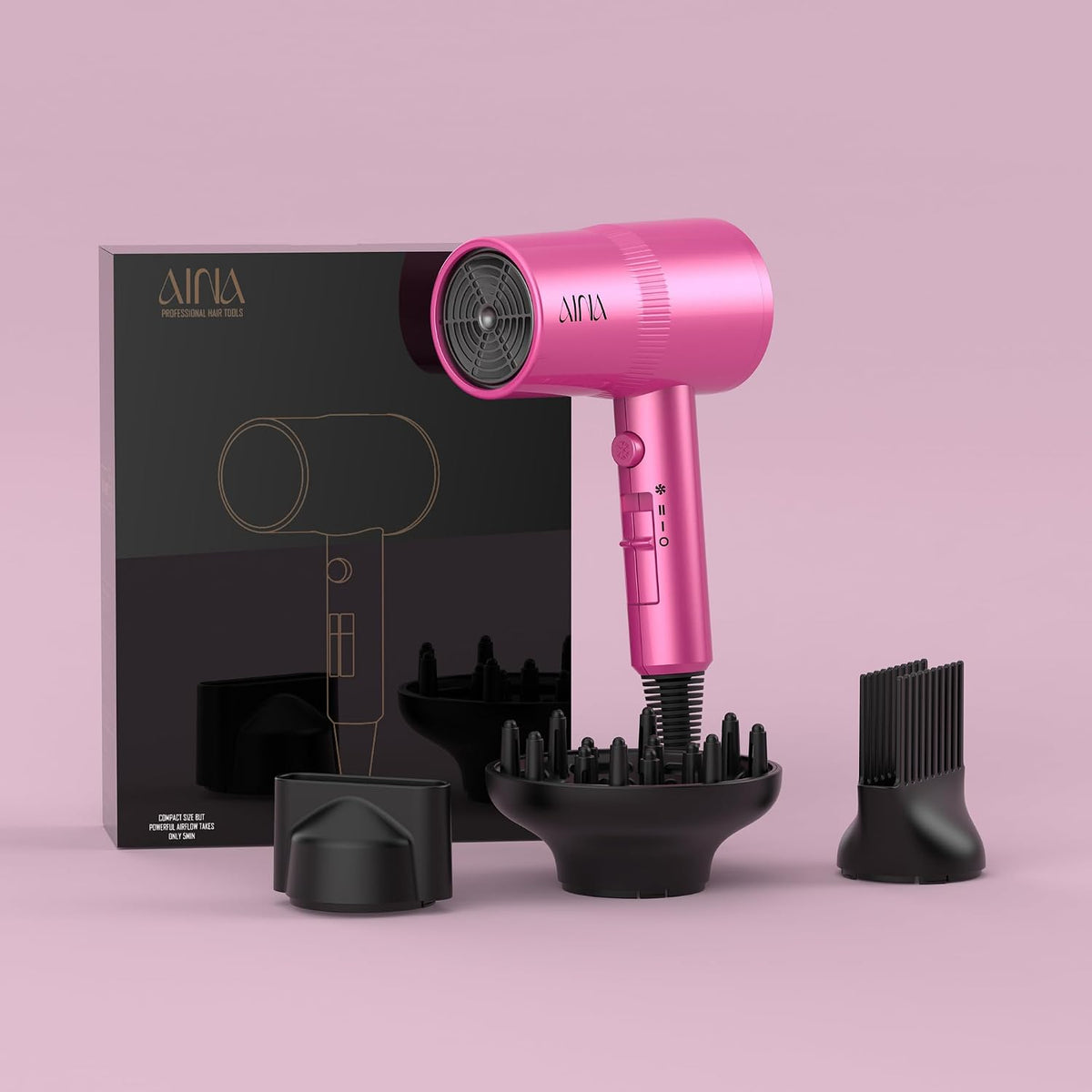 AINA Secador de pelo con difusor, peine secador de pelo completo 11...