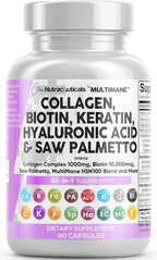 Clean Nutraceuticals Píldoras de Colágeno 1000mg Biotina 10 000 mcg...