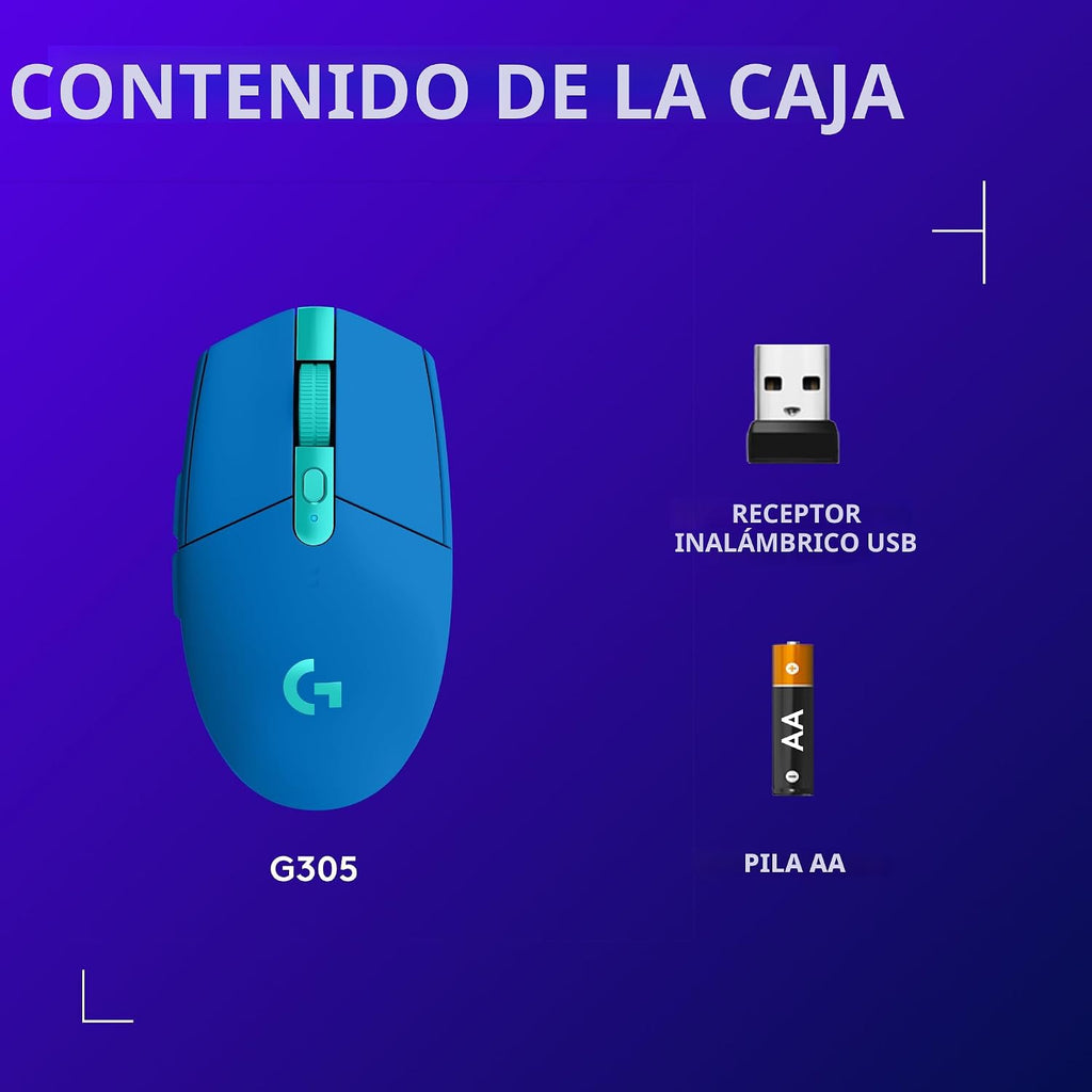 Ratón inalámbrico para juegos Logitech G305 Lightspeed - Azul | 12....