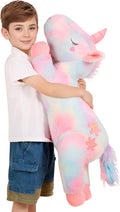 Tianmihou - Cojín de peluche de unicornio arcoíris de 32 pulgadas,...