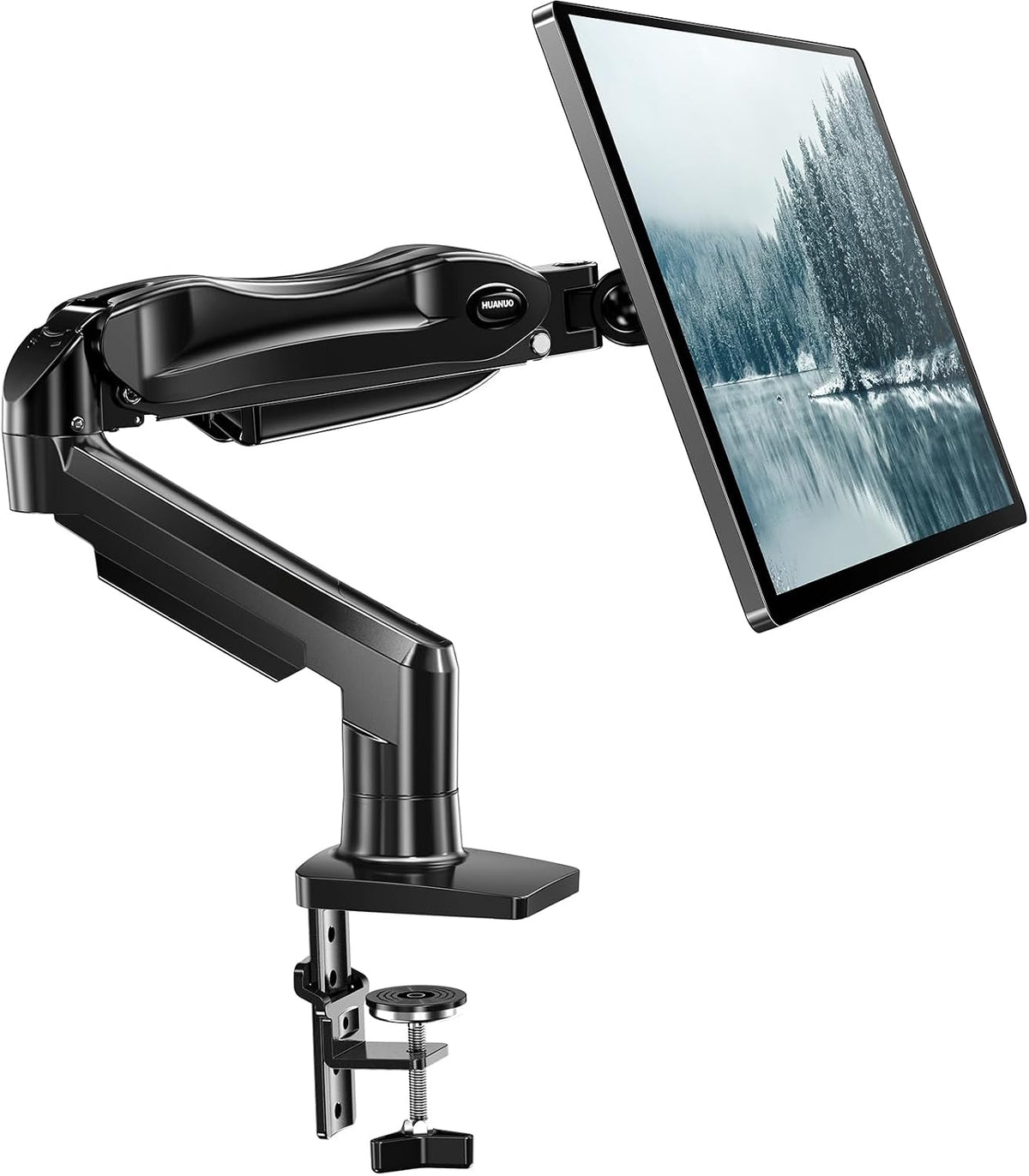 HUANUO Paquete de 2 brazos de monitor para configuración de monitor...