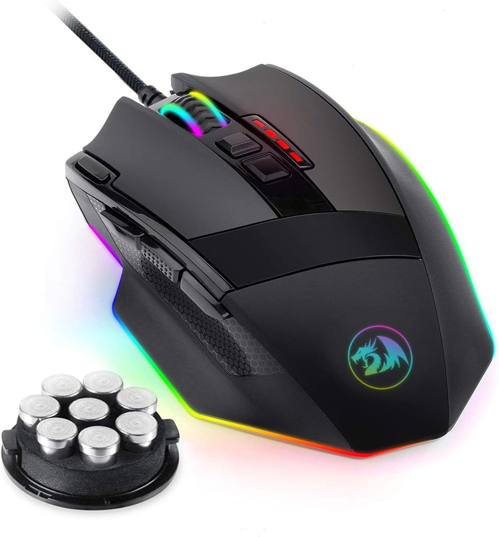 Redragon M801 Ratón para Juegos, Ratón RGB para PC MMO con 9 Botone...