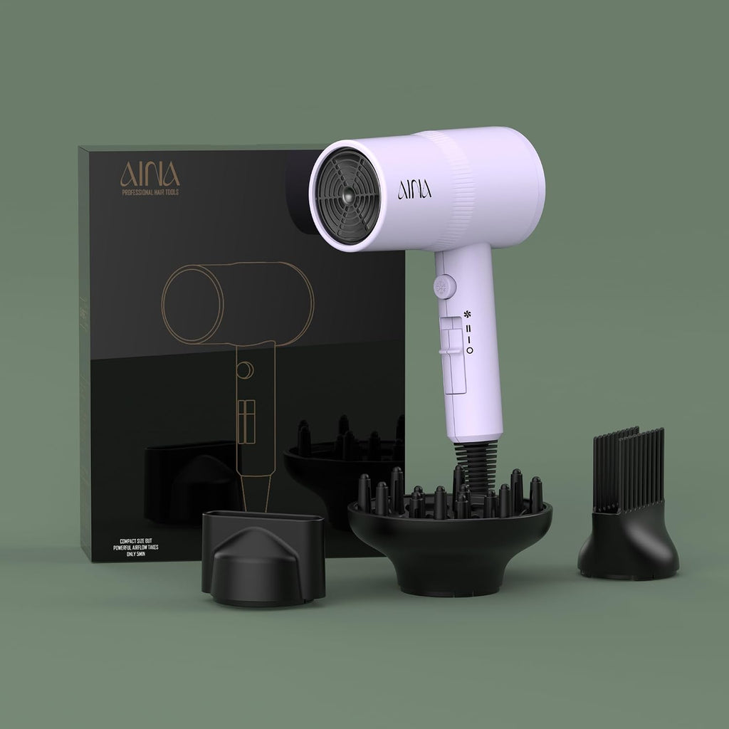 AINA Secador de pelo con difusor, peine secador de pelo completo 11...