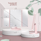 HUONUL Espejo de tocador con aumento 2X\/3X\/10X con luz, espejo de...