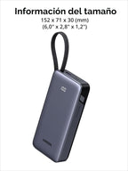 UGREEN Nexode 20000mAh 45W Power Bank, cable incorporado para iPhon...