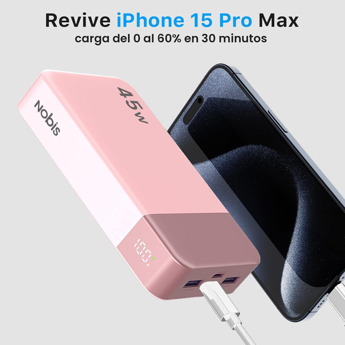 Cargador portátil NOBIS 45W 20000mAh Power Bank carga rápida | Paqu...