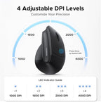 UGREEN Ratón inalámbrico ergonómico, Bluetooth y 2.4G inalámbrico |...
