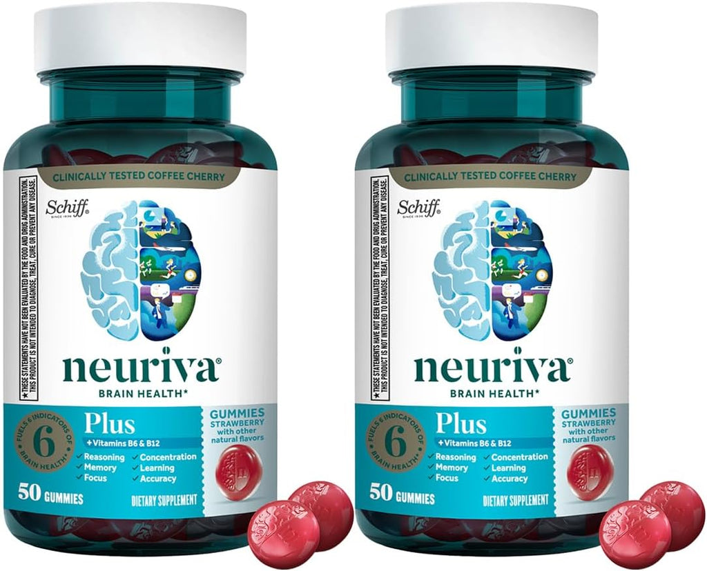NEURIVA Gomitas Brain Performance Plus de 50 unidades (paquete de 2)