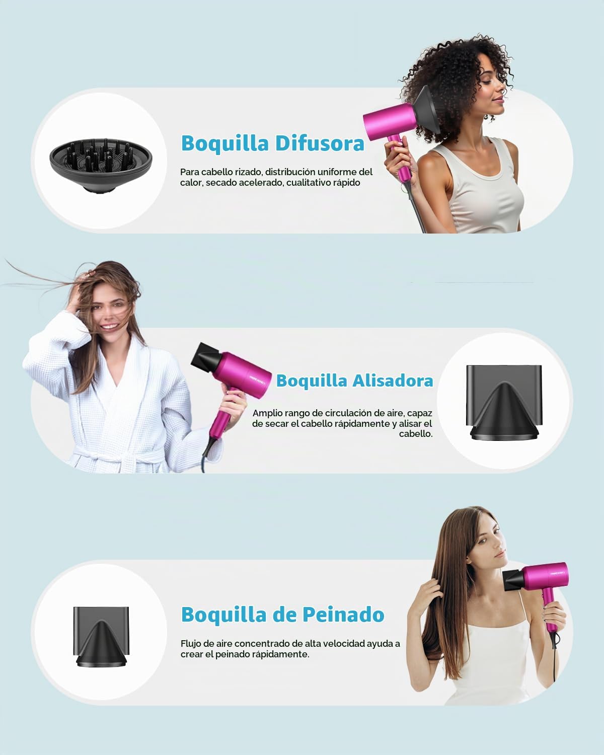 SHRATE Secador de pelo iónico con difusor | Secador profesional par...