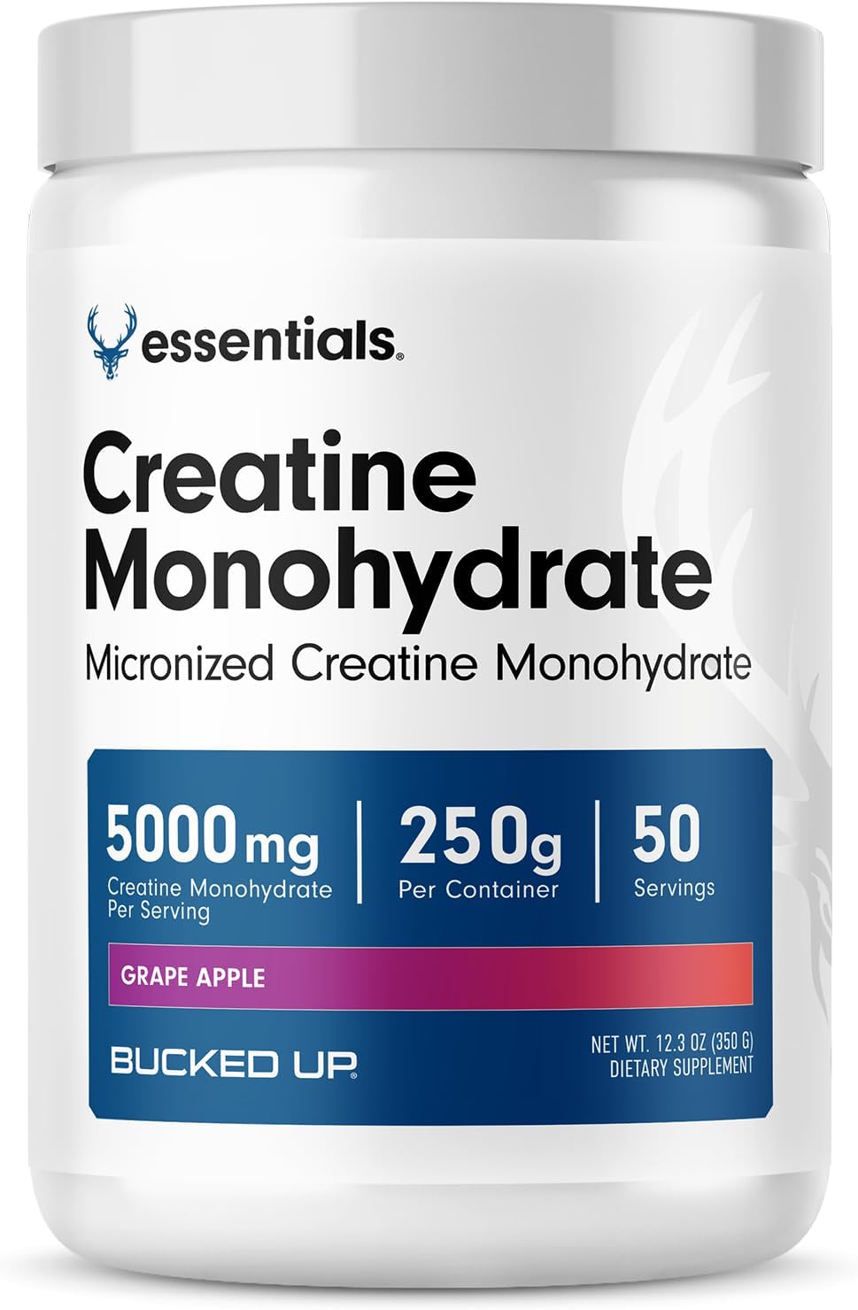 Polvo de monohidrato de creatina Bucked Up sabor uva y manzana para...