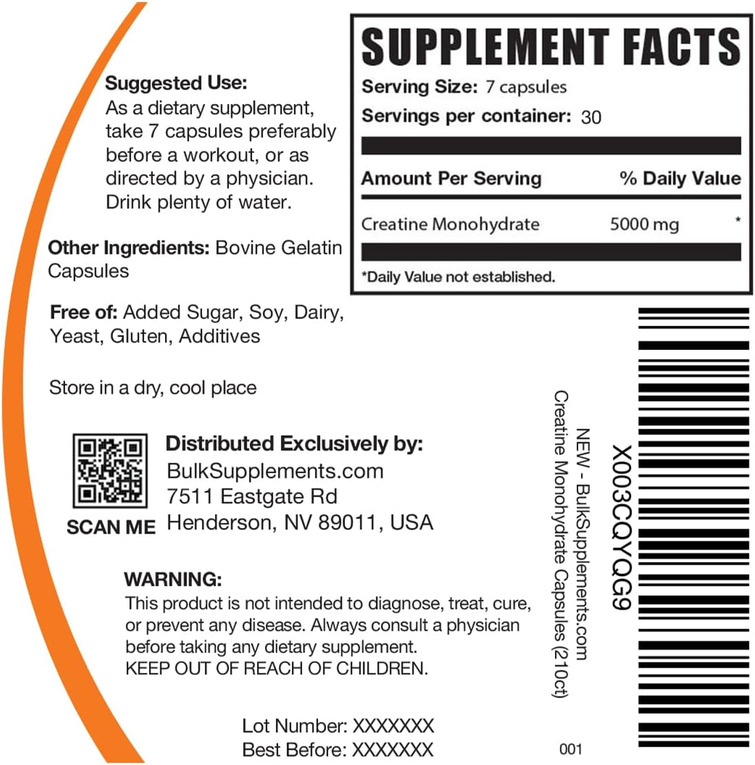 BulkSupplements. com Creatina Monohidrato Cápsulas \u2013 Monohidra...