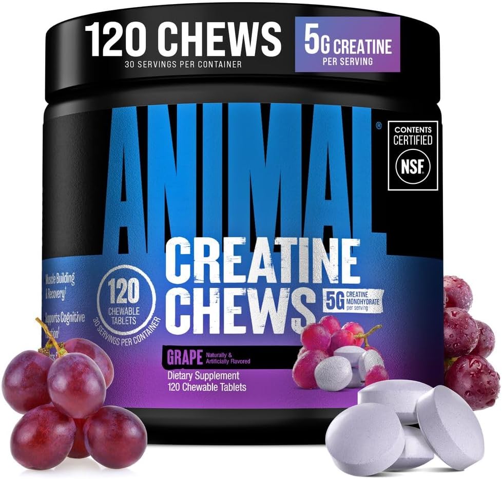 Masticables animales con monohidrato de creatina para hombres y muj...