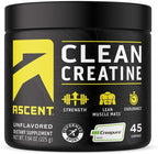 Ascent Monohidrato de creatina limpia, sin sabor, 45 porciones