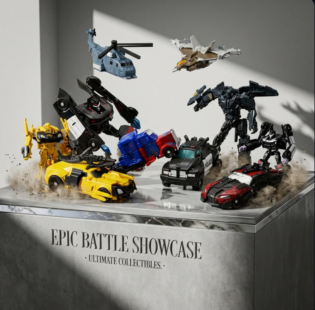 FULIM 8 piezas de minijuguetes de robot de automóvil, figuras de ac...