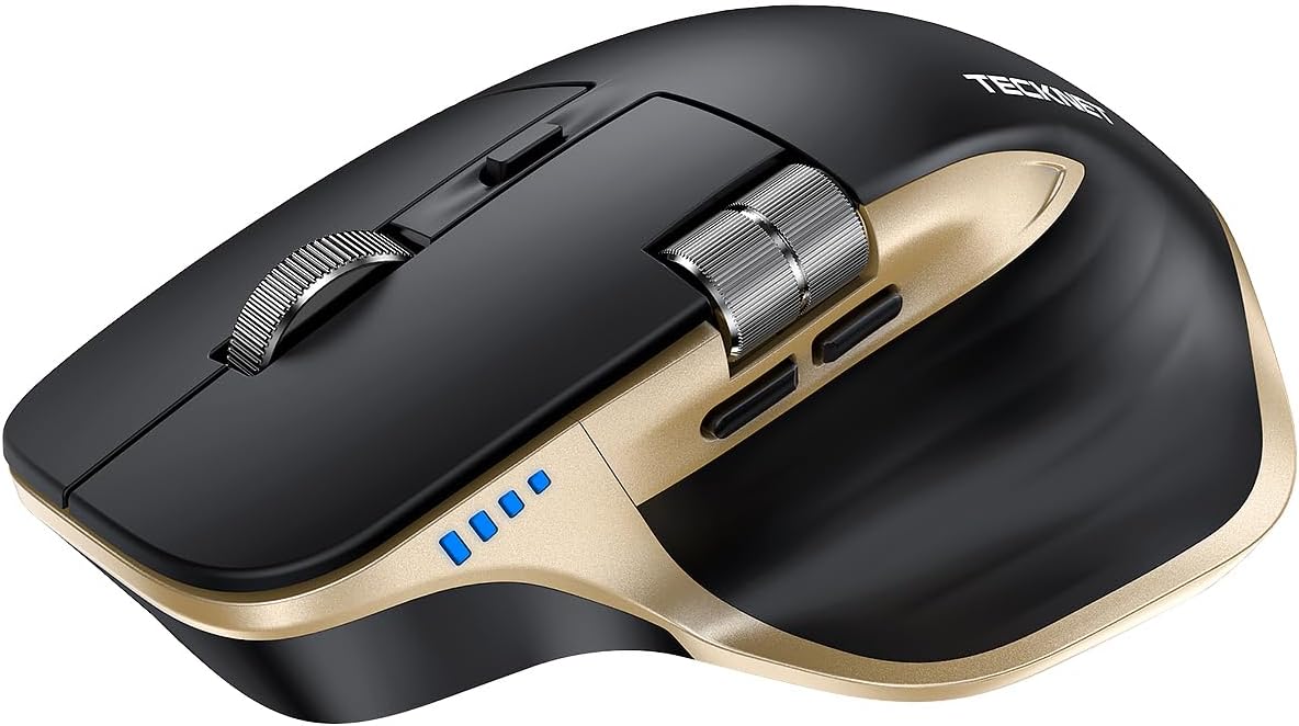 TECKNET Ratón inalámbrico, desplazamiento lateral Bluetooth recarga...