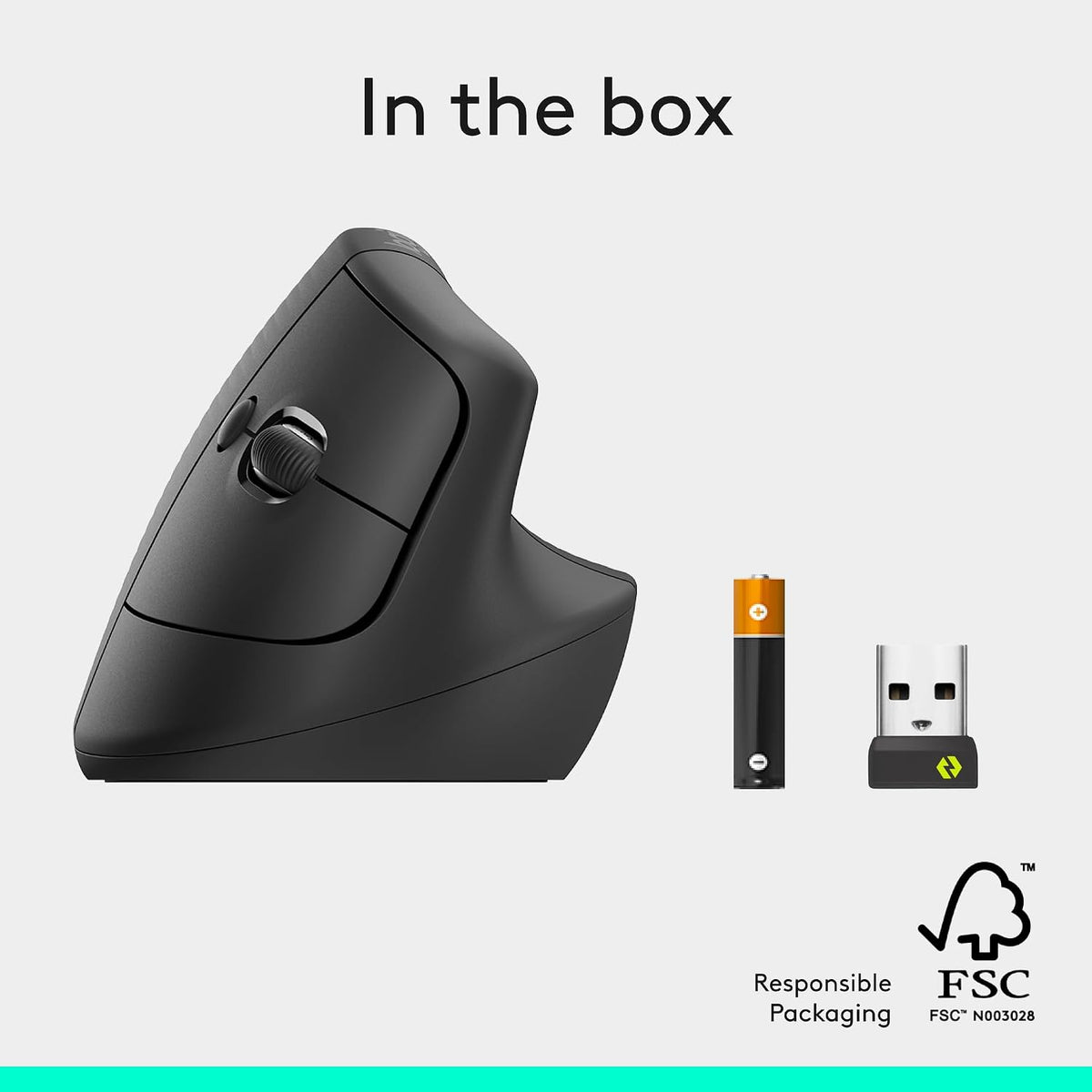 Ratón inalámbrico ergonómico vertical Logitech Lift - Grafito | Con...