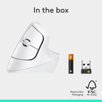 Ratón inalámbrico ergonómico vertical Logitech Lift - Blanco roto |...