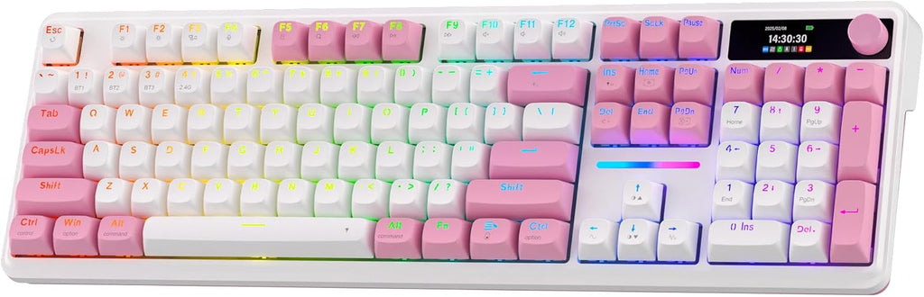 Redragon K762 PRO - Teclado, pantalla y perilla para juegos con jun...