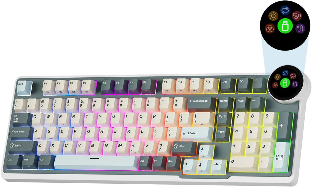 RK ROYAL KLUDGE Teclado mecánico inalámbrico N99 de tamaño completo...