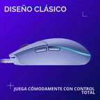 Ratón para juegos con cable Logitech G203 - Lila | LIGHTSYNC RGB, m...