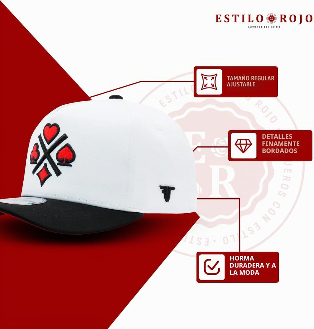 Ferreti Sombreros FT31 White 4 Cards Snapback Gorra de béisbol para...