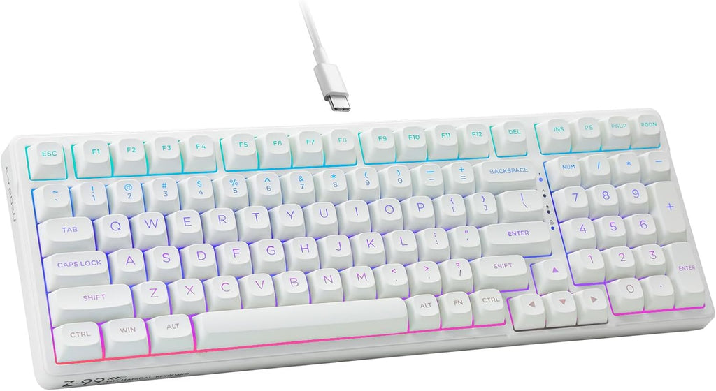 HUO JI E-Yooso Creamy Teclado mecánico con cable, retroiluminación...