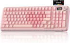 SOLAKAKA Teclado inalámbrico para juegos A99 Pro con pantalla LCD y...