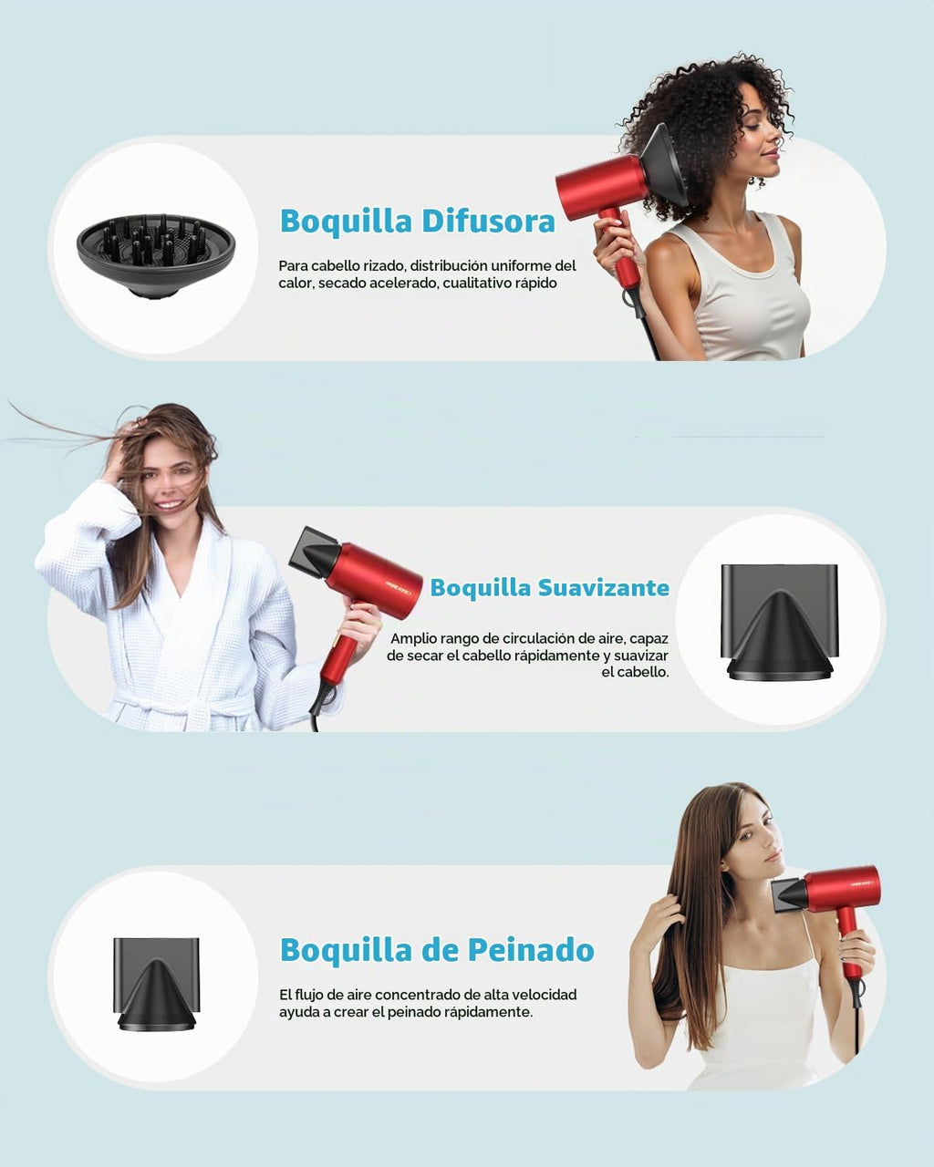 SHRATE Secador de pelo iónico con difusor | Secador profesional par...