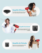 SHRATE Secador de pelo iónico con difusor | Secador profesional par...