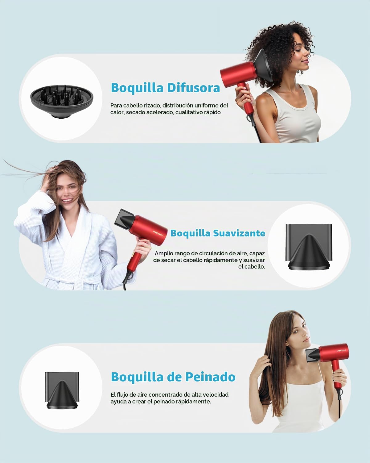 SHRATE Secador de pelo iónico con difusor | Secador profesional par...