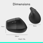 Ratón inalámbrico ergonómico vertical Logitech Lift - Grafito | Con...