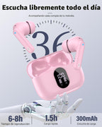 Auriculares inalámbricos, Bluetooth 5.4 Auriculares estéreo y llama...