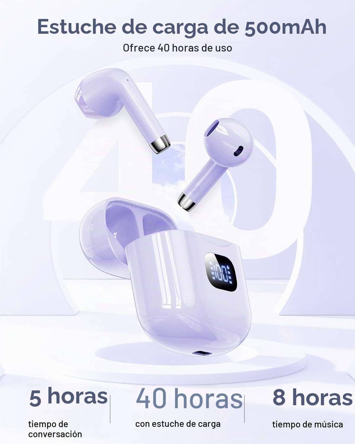 KTGEE Auriculares inalámbricos Bluetooth 5.3 Auriculares con auricu...