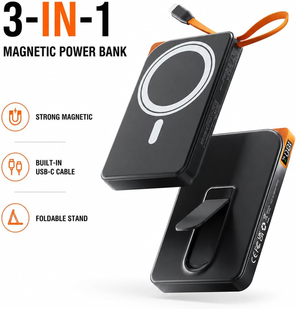 Magsafe Power Bank iPhone, cargador portátil magnético USB C de car...