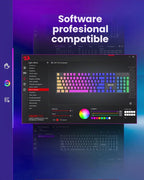 Redragon K671KS Teclado mecánico inalámbrico para juegos, triple mo...