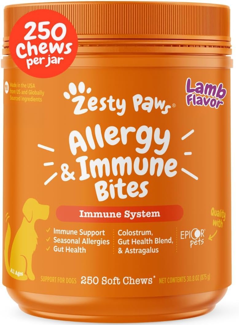 Zesty Paws Masticables para alergias para perros - Alivio de la ale...