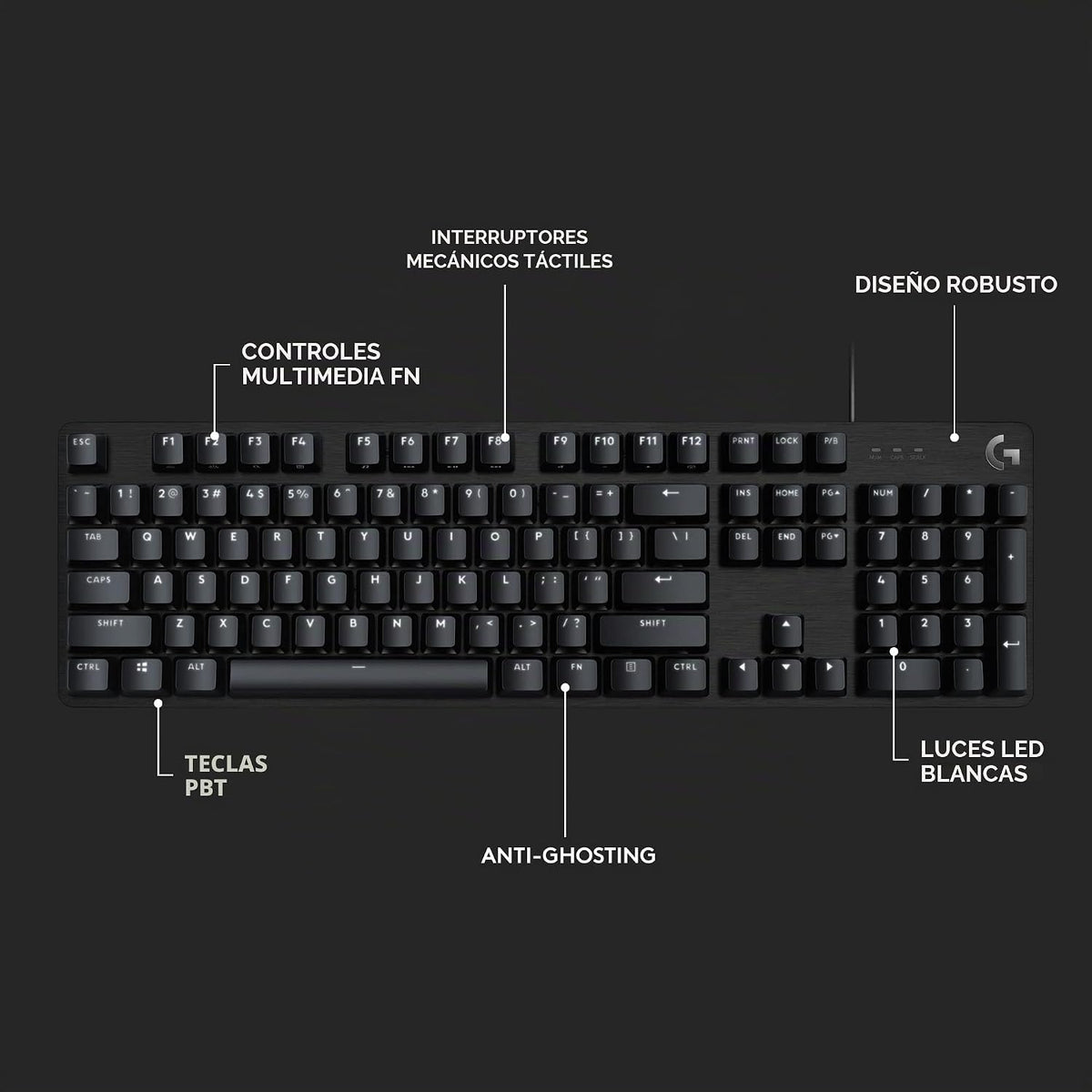 Logitech G413 SE Teclado mecánico para juegos de tamaño completo, c...