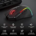 Redragon Ratón óptico inalámbrico RGB para juegos M612 teclas de |...