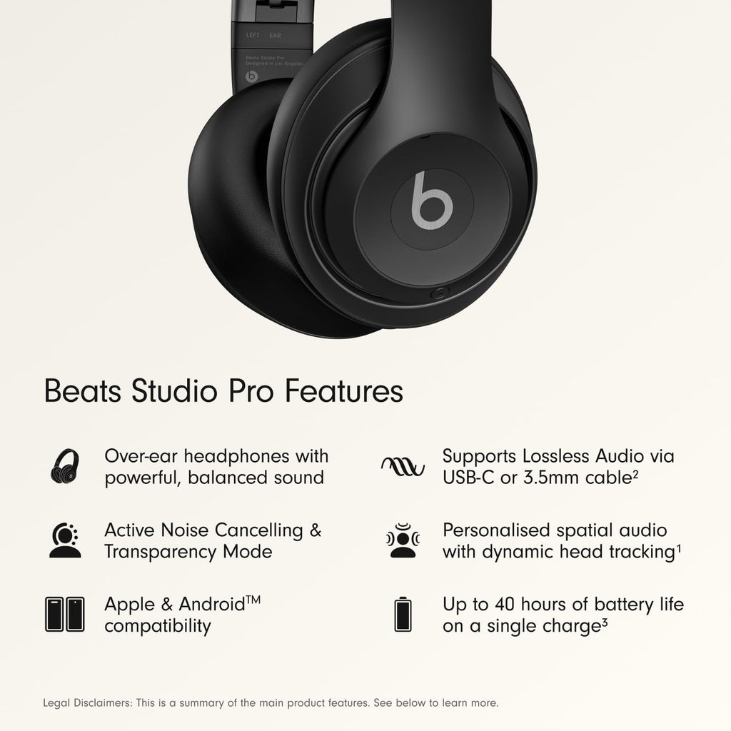 Beats Studio Pro con AppleCare+ para auriculares (2 años), color negro