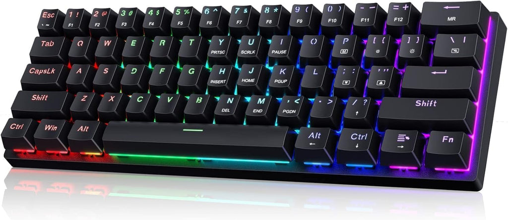 Teclado mecánico atado con cable del juego del 60% con los interrup...