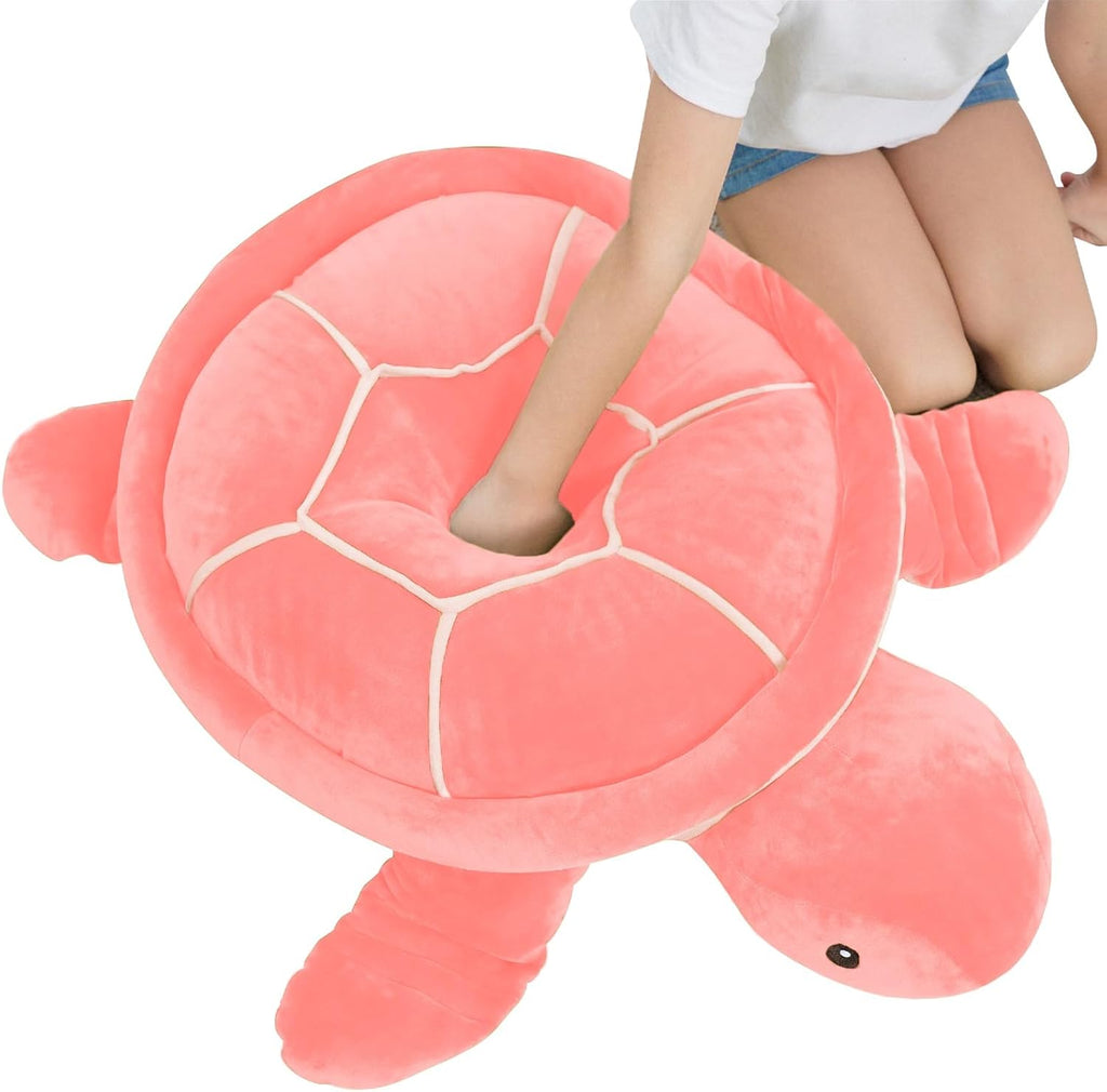 Dalmao Animales de peluche de tortuga marina rosa de 20 pulgadas, j...